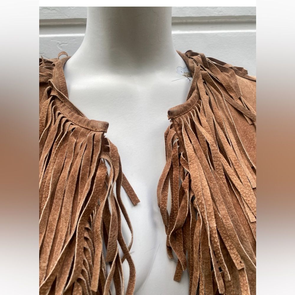 Boho Fringe 100% Live a Little Suede Fringe Jacket size medium - Picture 7 of 8